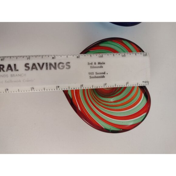 Heart-Shaped Glass Bowls With Swirling Stripes Trinket Dish Candle Holder Decor - Picture 11 of 13